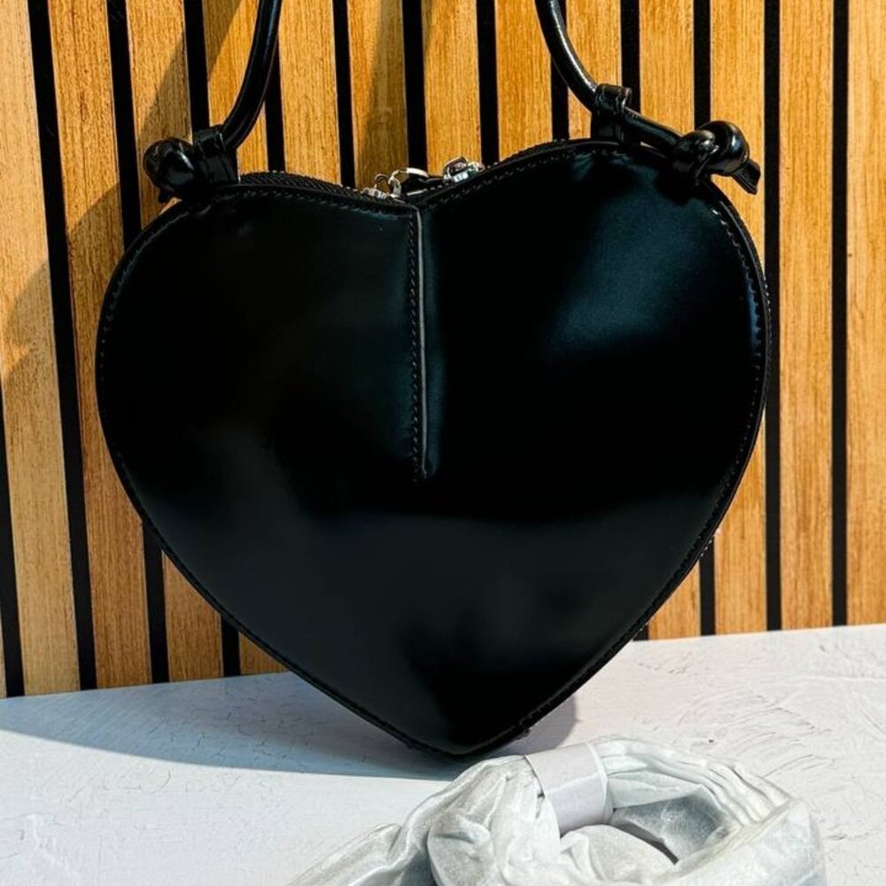 Mini Leather and Suede Handbag “Heart Chic”